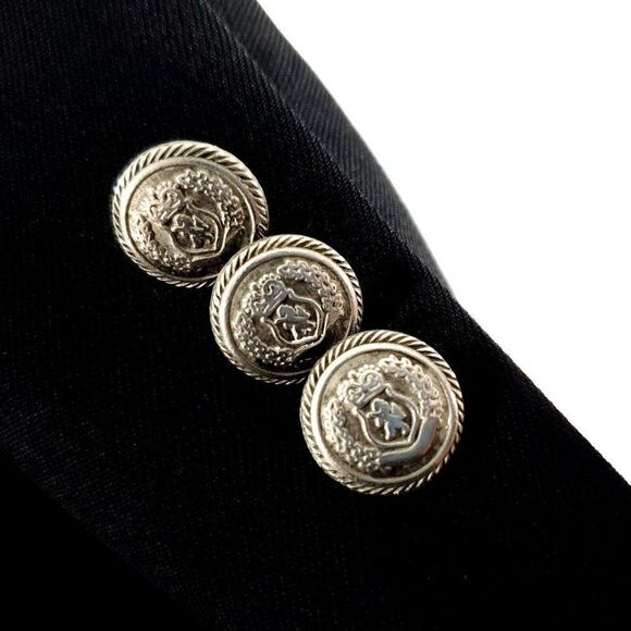 Joseph & Feiss Internatioinal Wool 3 Silver Button‎ Blazer 40L Black - Picture 4 of 13